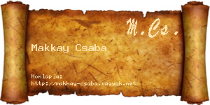 Makkay Csaba névjegykártya
